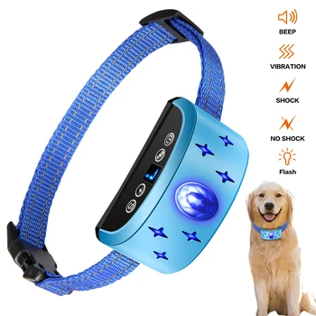 Автоматично Нашийник за защита от лай на домашни кучета със звуков сигнал вибрации, Водоустойчив IP67, ефективно останавливающий Лай, Електронни Спортни Яки