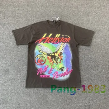 Hellstar Studios Метални тениски с образа на Ангел За мъже и жени е 1: 1, Висококачествена тениска с писмото принтом и логото на