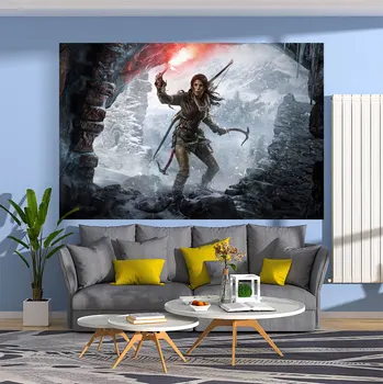 QdDeco Rise Of The Tomb Raider Плакат, на Гоблени, Естетически, Стенни Килими, Артистична Декорация на дома, Интериор на хол