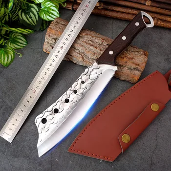 Професионален Изкован Мясницкий нож на Главния готвач От стомана 5Cr15Mov, инструменти за приготвяне на храна на открито, Пикантно Филе от месо с дръжка от черно дърво