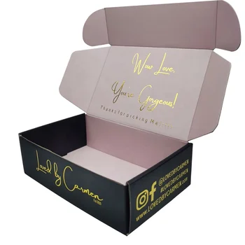 индивидуален дизайн на едро, луксозен, изискан индивидуален подарък, плисирани черна опаковъчна кутия за доставка е от златно фолио