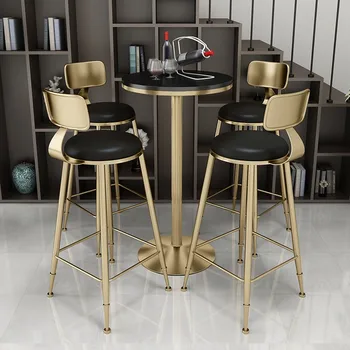 Метални бар столове с превръщането Акцент Дизайнерски Минималистичные Эстетичные Удобни Трапезни столове Зад гишето Релаксираща мебели Taburete Alto