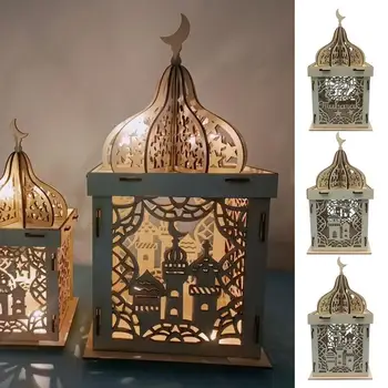 Led украса Eid Красиви и изящни бижута Eid, подарък, лесен за използване декор на масата, висулка във формата на Луната и звездите, украса за дома