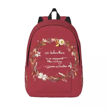 Джейн Остин-Цитат Раница за Лаптоп на Жените и Мъжете Мода Чанта за Книги за Студенти приятно Четене Чанти