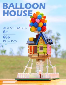 MOC Postman City Експерт Архитектура, Летяща къща в балон с горещ въздух, скулптура, Класически строителни блокове, приятели, момчета, детски играчки, подаръци