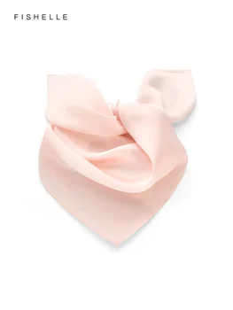 Нежно светло розово обикновена шалове от естествена коприна, Женски шал, пролет-есен, малки квадратни шалове от естествена коприна, подаръци за момичета