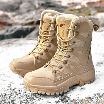 Модерен мъжки военни тактически обувки, водоустойчив обувки за алпинизъм, зимни улични треккинговые туристически обувки, мъжки обувки армейските