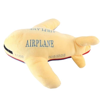 Нова 40 см Имитация на Самолет играчка Плюшен Детска Възглавница За Сън Мек Самолет Мека Възглавница Кукла Жълт