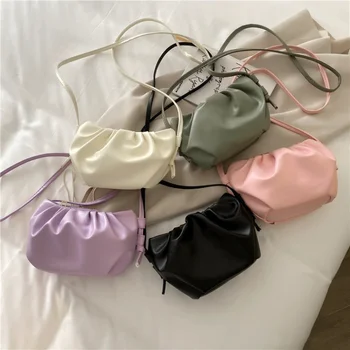 2023 Лятна Новост Ins Модни Малка чанта Дамски Мека Мътна чанта Плиссированная Мини чанта през рамо