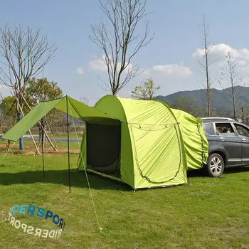 Новата Подобрена задна част на шатъра за семеен къмпинг, с един прибира навес Голямо пространство с мрежесто прибиращ се покрив, Задната част на палатката, за да самоуправляемого suv
