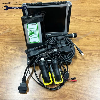 Лаптоп CF19 и тежкотоварни инженеринг диагностичен скенер За Volvo VOCOM Programming ECU тест кабел Truck инструмент за диагностика