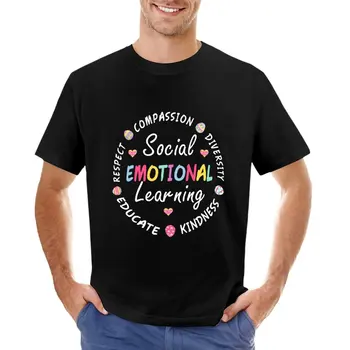 Социално и емоционално обучение Сърдечен консултант учител Тениска на Великден тениска за момчета Козметична дрехи прилепнали тениски за мъже