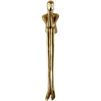 Латунная дръжка Проста Задвижваната кабинет чекмеджето на Шкафа Малка Дръжка от статуэткой от злато Чиста Мед Креативна врата копчето с дълга дръжка