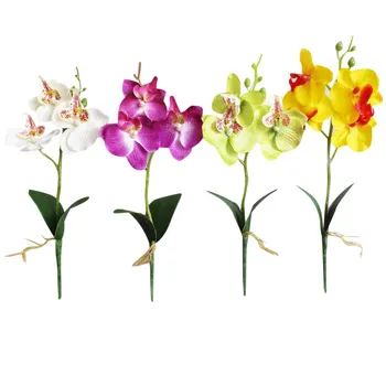Творчески цветя Необичайни Четири Пеперуда Орхидея Мясистое растение Бонсай Цвете Изкуствено растение за декорация на масата за сватбени аксесоари
