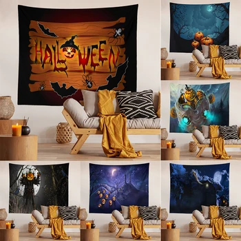 Гоблен с изображение тиква на ужасите за Хелоуин, тавана гоблен за всекидневна, декориране на стени спални, гоблен 230x180 см