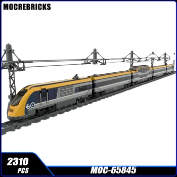 Класически градската жп-Локомотив MOC 60197 на министерството на отбраната - Пътнически влак, строителни блокове, модел, Тухли, Дисплей, Креативни детски играчки