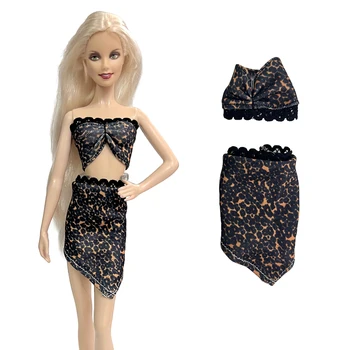 NK Official 2 бр., красива кукла, бикини, за да басейна, леопардовый модел, малко скъпа пола с цепка за кукли Барби, плажни дрехи, играчки