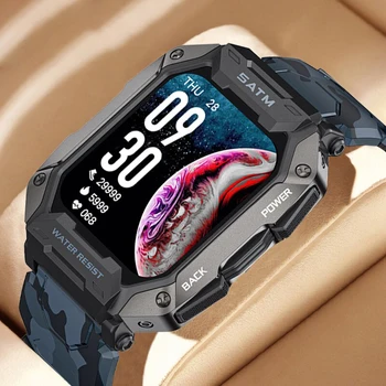 Умни часовници за мъже, Bluetooth, пълен сензорен екран, 5ATM, водоустойчиви часовници, Спортни, фитнес-умни часовници, Мъжки Relogio Masculino