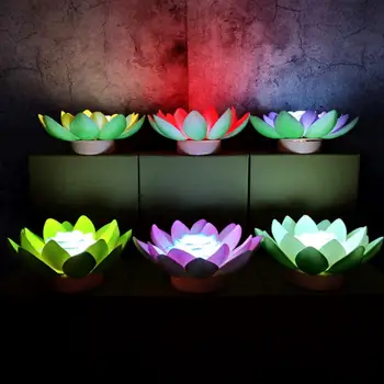 Лампа LED Изкуствен Плаващ Нощен Lotus Градина Езерото Декор За Басейн