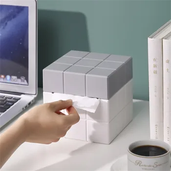 Кутия за съхранение на салфетки Кутия за съхранение за вашата Кухня, Офис, Творчески Тенис на Притежателя за хартиени кърпи за ръце, Дизайн във формата на куб, Минималистичная хол
