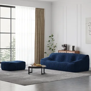 Скандинавски минимализъм, спокоен стил, комбинация от скандинавския кожа арт-мека мебел Togo Caterpillar, модерен просто случаен малък диван