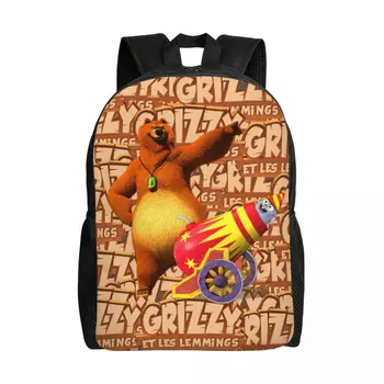 Индивидуален Нова Раница от любимите си колекция Grizzy The Lemmings, Мъжки и Дамски базова чанта за колеж, ученически чанти с герои от анимационни филми и аниме