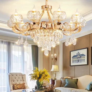 Художествена led полилей, висящ лампа, Европейската висококачествена луксозна Вила, crystal, Модерен прост зала, Трапезария, спалня