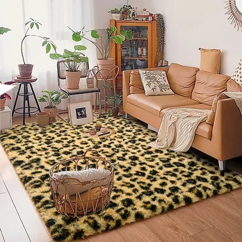 LOCHAS room decor килим Луксозен Wooly Леопардовый Килим за хол, килими, декорация на дома, килими за спалня, мек Килим на голям площад,