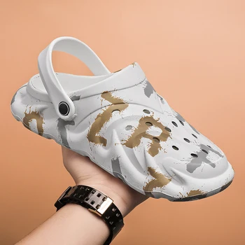 2023 Дамски мъжки градински обувки с дупки, дизайнерски чехли с завязками, маратонки, водоустойчив обувки, нескользящая поролоновая пътека