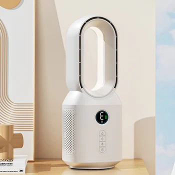 Настолен вентилатор 4000 ма, 3-високоскоростен безшумен настолен вентилатор, Bluetooth-съвместими високоговорители, USB зареждане, Широка подаване на въздух за спалня, офис, къща