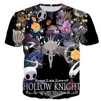 Гореща разпродажба, Детска тениска с 3D принтом Hollow Knight, Модна тениска с кръгло деколте За мъже/жени, Къс ръкав, Ежедневни Риза в стил Харадзюку, Популярна Градинска Риза, Върхове
