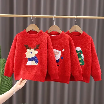 Зимния тип детски дрехи, детски блузи за момчета и момичета, Коледа JY062SDK, още вълна палто
