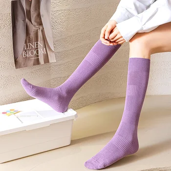 Дамски Обикновена Чорапи с дължина до коляното, Дишащи памучни Ежедневни Есенни меки и елегантни Персонализирани чорапи-фенери