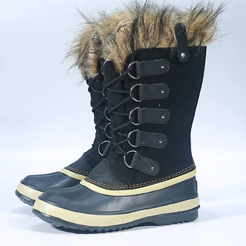 Дамски водоустойчив ски обувки от естествена кожа, дамски зимни нескользящие дишащи треккинговые обувки for-30C