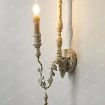 Кънтри-френски Пасторальный монтиран на стената лампа от масивно дърво, Хол, трапезария, Спалня, Коридор, Коридорная Свещ, Декоративни лампи