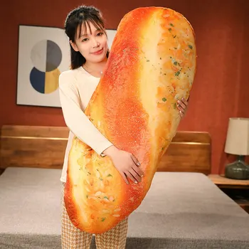 Хлебная възглавница с дължина 20 ~ 110 см, набитая Като истински Кунжутный сирене, Датски Препечен хляб, Нарязан зелен Лук, Подарък за подкрепа на краката по време на сън
