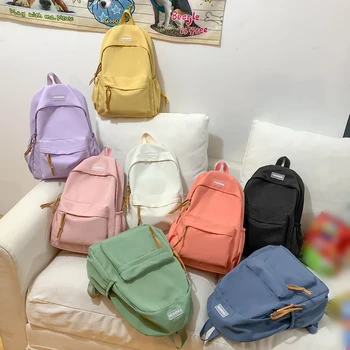 Найлонова раница Унисекс, дамски чанти в ярки цветове, модерен раница, ученически чанти Голям капацитет за пътуване, училище раница, портмонета за пазаруване