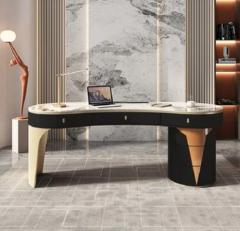 Лесен луксозен бюро в стил рок, модерен домашен бюро, домашен италиански минималистичен бюро