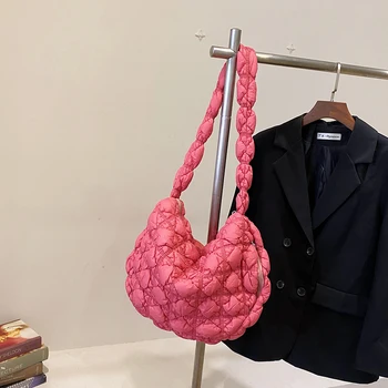 Чанта-месинджър, Модерна чанта през рамо с бродерии, по-Голямата Голям Дамски Дишаща Устойчиво На надраскване Складчатая Клетчатая Чанта за Ежедневна почивка