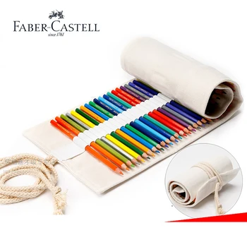 Чанта за цветни моливи Faber Castell, Roll Калъф, Холщовая дръжка с Отвор 48 /60/72 цветен Стационарен Калъф, Косметичка за Грим, Продукти за Бродерия