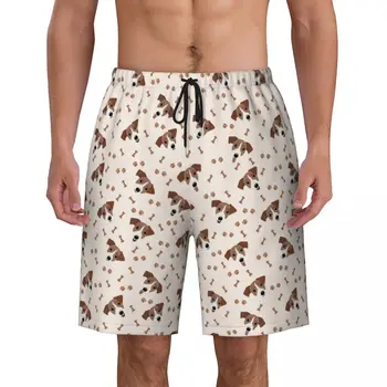 Мъжки бански с собачьими кости, Джак-ръсел-териер, бански костюми, бързо съхнещи плажни шорти за плуване с животни