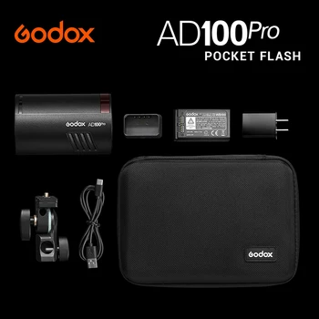 Godox AD100Pro Имат светкавица за fuji nikon, Canon, Sony 2.4 G Безжична Speedlight 100Ws TTL 2600mAh Преносим външен