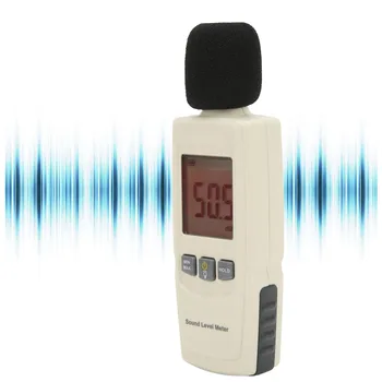 Цифров Децибелометр Обновен Диапазон на измерване с Висока точност 30 ~ 130дБА ABS Измерител на нивото на звука, Шумоподтискането Преносим Уред SPL