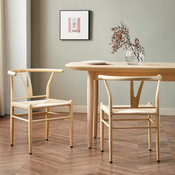 Better Homes & Gardens Стол с напречни рычагами от пружинен дърво, 2 опаковки, метална рамка със светла тапицерия естествен цвят, столове за масата за хранене