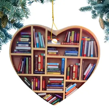 Дървена етажерка украшение във формата на сърца, дървени окачване за четене, устойчив на абразия фестивален окачен декор за библиотеки, зали читальных