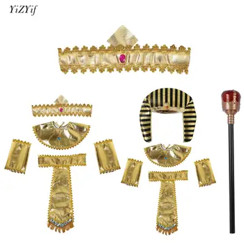 ГОРЕЩИ Костюми на Египетския фараон на Хелоуин, Златна повърхност, Лъскава Египетски Клеопатра, Аксесоари за Cosplay, добре облечени дрехи за партита