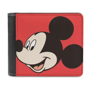 Неутрален кратък портфейл Disney с Мики Маус, дамски чанта от изкуствена кожа, сладък портфейла на поръчка, играчка подарък чанта