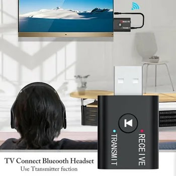 Bluetooth 5,0 Предавател Приемник 2 В 1 Безжични Аудио 3.5 мм USB Aux Адаптер за Авто Hi-Fi Аудио Безжичен Аудиоприемник 42*25*11 мм
