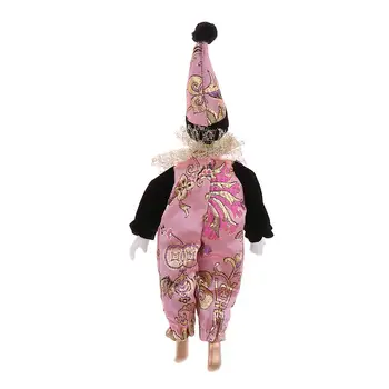 9-Инчови Порцеланови кукли Италиански модел кукли за украса куклена къща Розов цвят