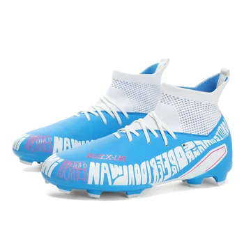 Нови Мъжки футболни обувки с висок берцем FG/TF карта, високо качество на Мини футболни обувки, Детски Дишащи Улични Маратонки, 2023